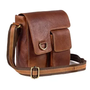 TUZECH Pure Genuine Leather Modern Styled Brown Stylish Vintage Handbag Satchel Bag Handcrafted Leather Bag -Fits Laptop Up To (11 Inches)