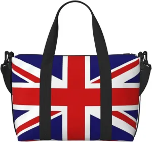 UK Flag Hand-held messenger travel bag, suitable for work, travel, fitness, tourism, women's casual handbag with zipper,