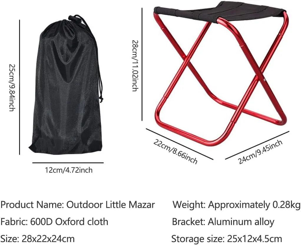 Ultralight Portable Folding Camping Stool with Carry Bag for Outdoor Fishing Hiking Backpacking Travelling (Red)