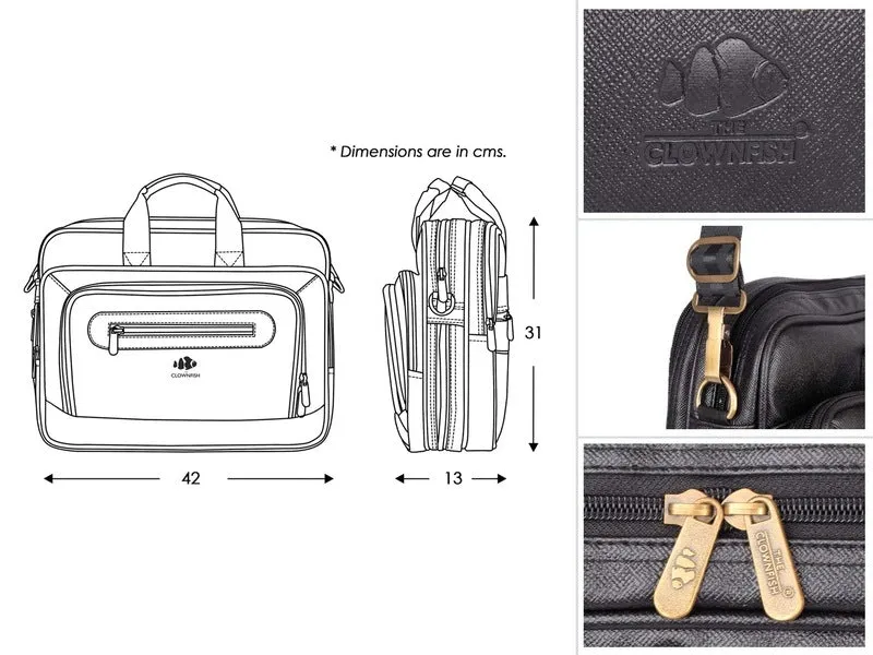 Unisex Laptop Messenger Bag - Lightweight, Durable | Adjustable Shoulder Strap | 15.6 inches | Jet Black