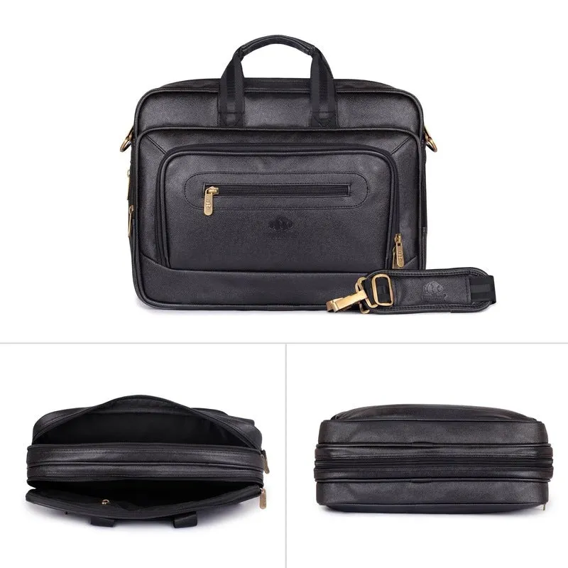 Unisex Laptop Messenger Bag - Lightweight, Durable | Adjustable Shoulder Strap | 15.6 inches | Jet Black