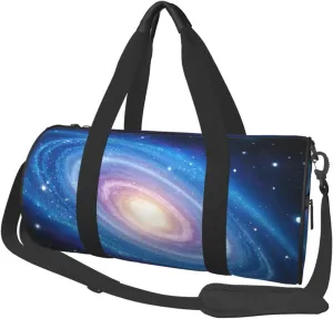 Universe Galaxy Print Round Large Capacity Travel Luggage Bags,Men's and Women's Hand-Held Travel Clothing Bags