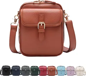 Urvashi Cross Body Bag - Vintage Vegan Leather Messenger Purse, Anti-Theft Small Crossbody Bag with 10 Slots RFID, Tojoyride