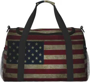 Usa Flag Travel Duffel Bag Large Foldable Waterproof Overnight Bag For Beach Swim Bags Pool Sports Gym