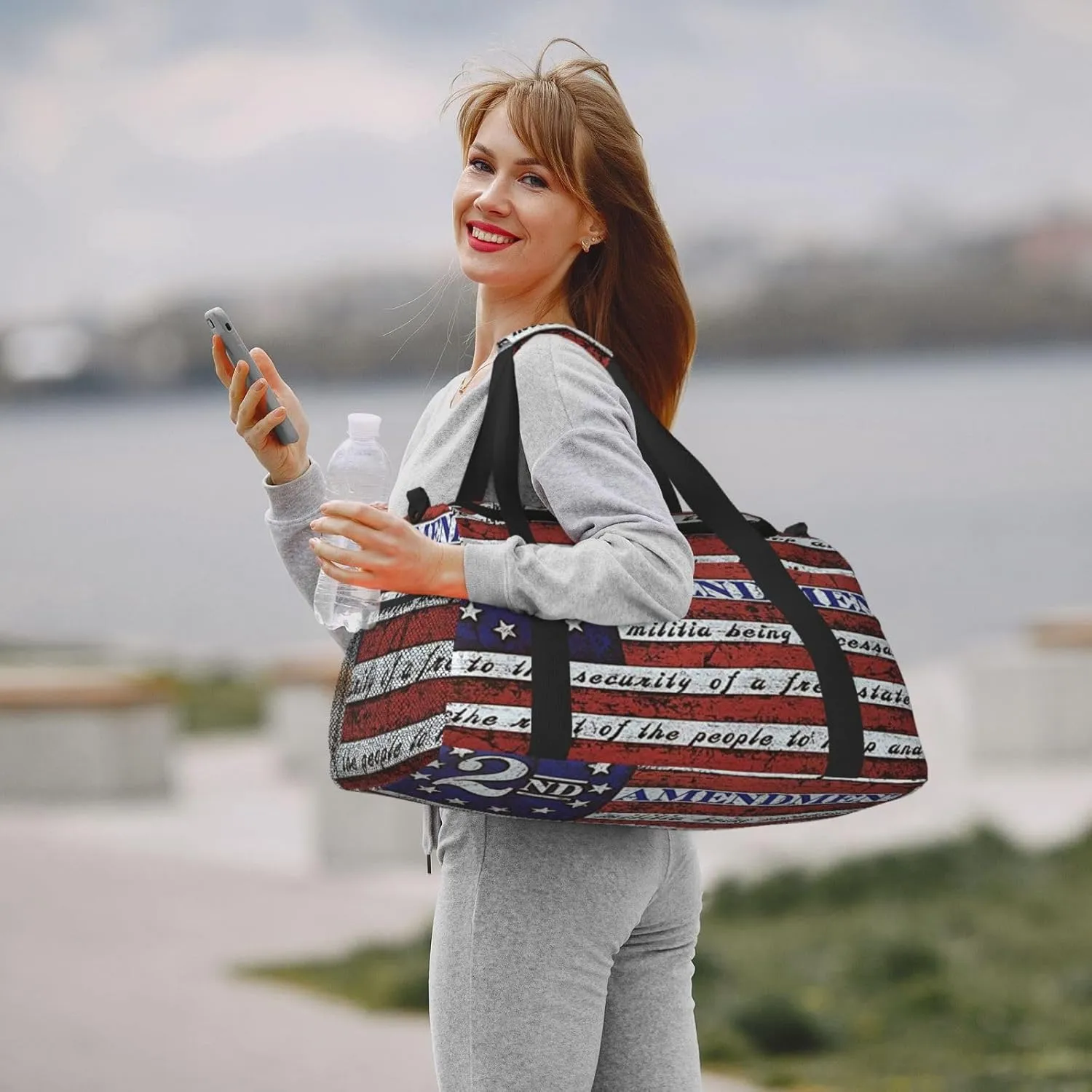 Usa Flag Travel Duffel Bag Large Foldable Waterproof Overnight Bag For Beach Swim Bags Pool Sports Gym
