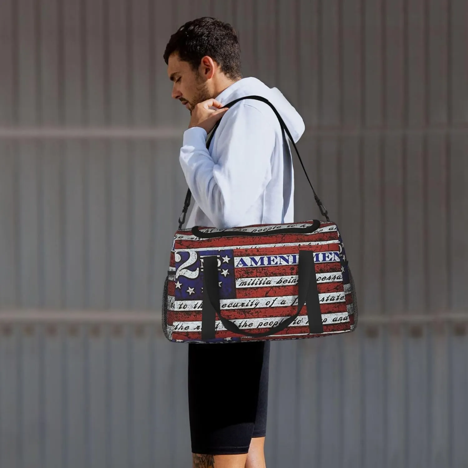 Usa Flag Travel Duffel Bag Large Foldable Waterproof Overnight Bag For Beach Swim Bags Pool Sports Gym