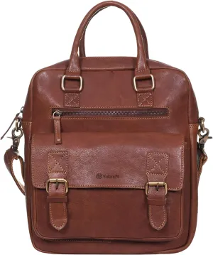 VALENCHI Leather Messenger Bag For Men - Laptop Messenger Briefcase & Shoulder Bag-Office, Work, Travel