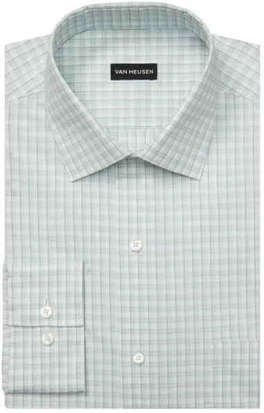 Van Heusen Men's Dress Shirt Regular Fit Ultra Wrinkle Free Flex Collar Stretch Check