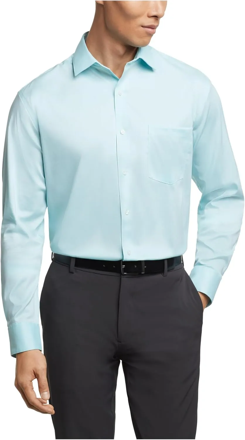Van Heusen Men's Dress Shirt Regular Fit Ultra Wrinkle Free Flex Collar Stretch Solid