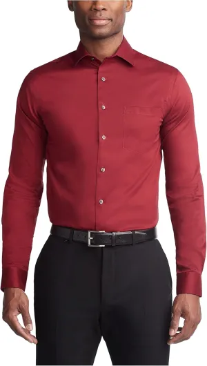 Van Heusen Men's Dress Shirt Regular Fit Ultra Wrinkle Free Flex Collar Stretch Solid