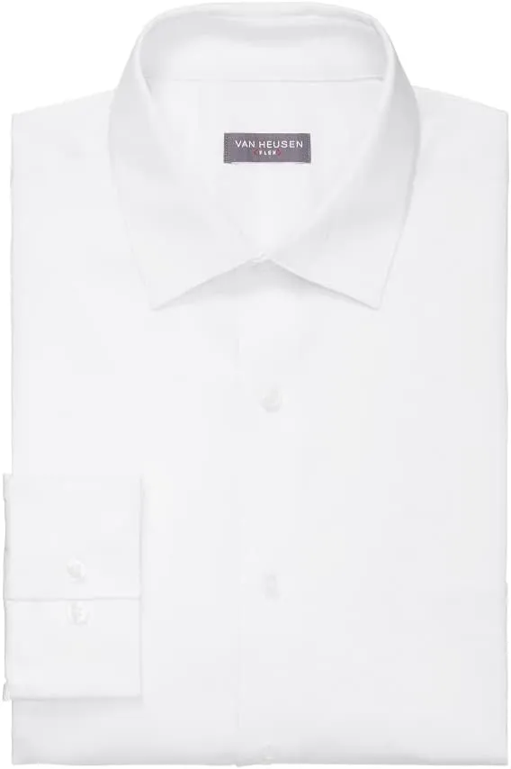 Van Heusen Men's Dress Shirt Regular Fit Ultra Wrinkle Free Flex Collar Stretch Solid