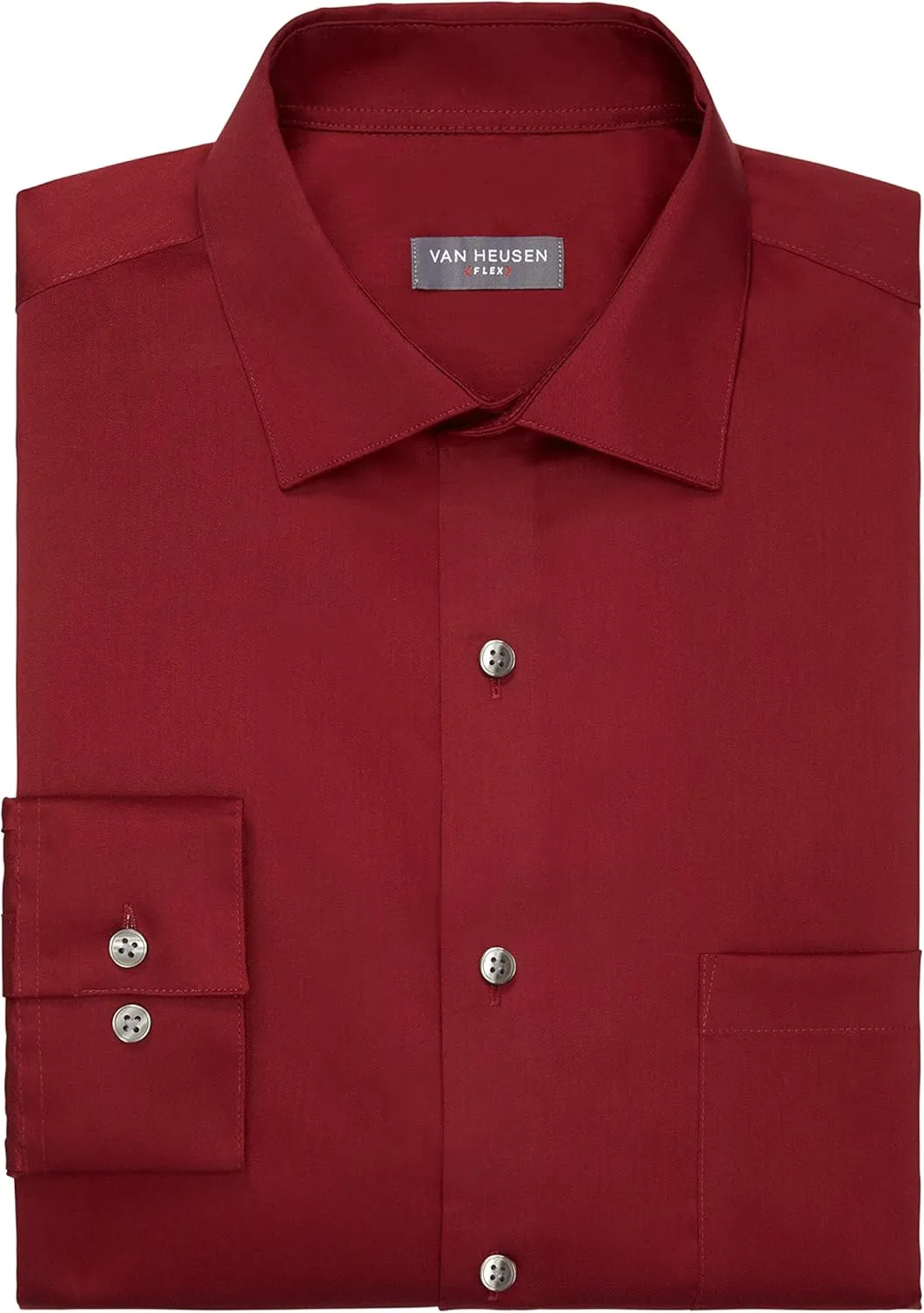 Van Heusen Men's Dress Shirt Regular Fit Ultra Wrinkle Free Flex Collar Stretch Solid