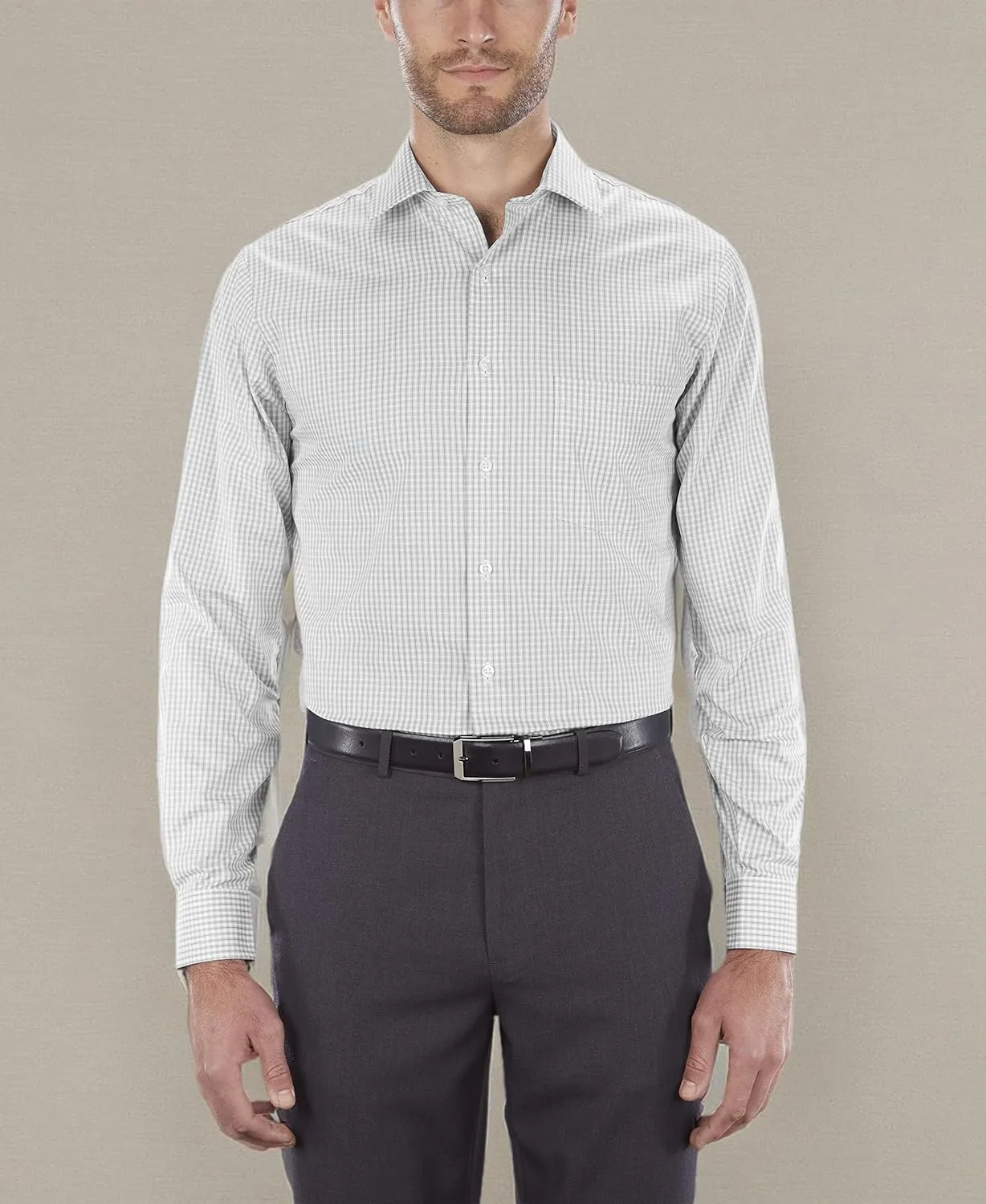 Van Heusen Men's Regular Fit Flex Collar Check Dress Shirt - Amazon Exclusive