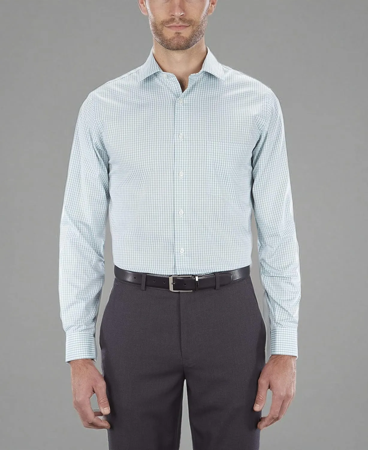 Van Heusen Men's Regular Fit Flex Collar Check Dress Shirt - Amazon Exclusive
