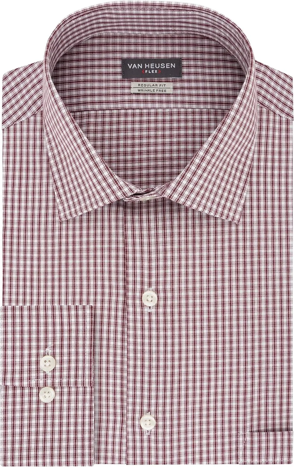 Van Heusen Men's Regular Fit Flex Collar Check Dress Shirt - Amazon Exclusive