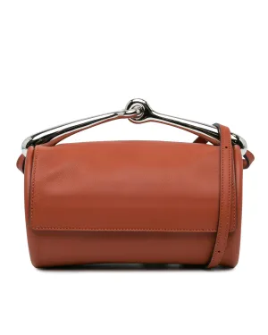 Veau Voloptu Leather Sac with Metal Handle and Adjustable Strap