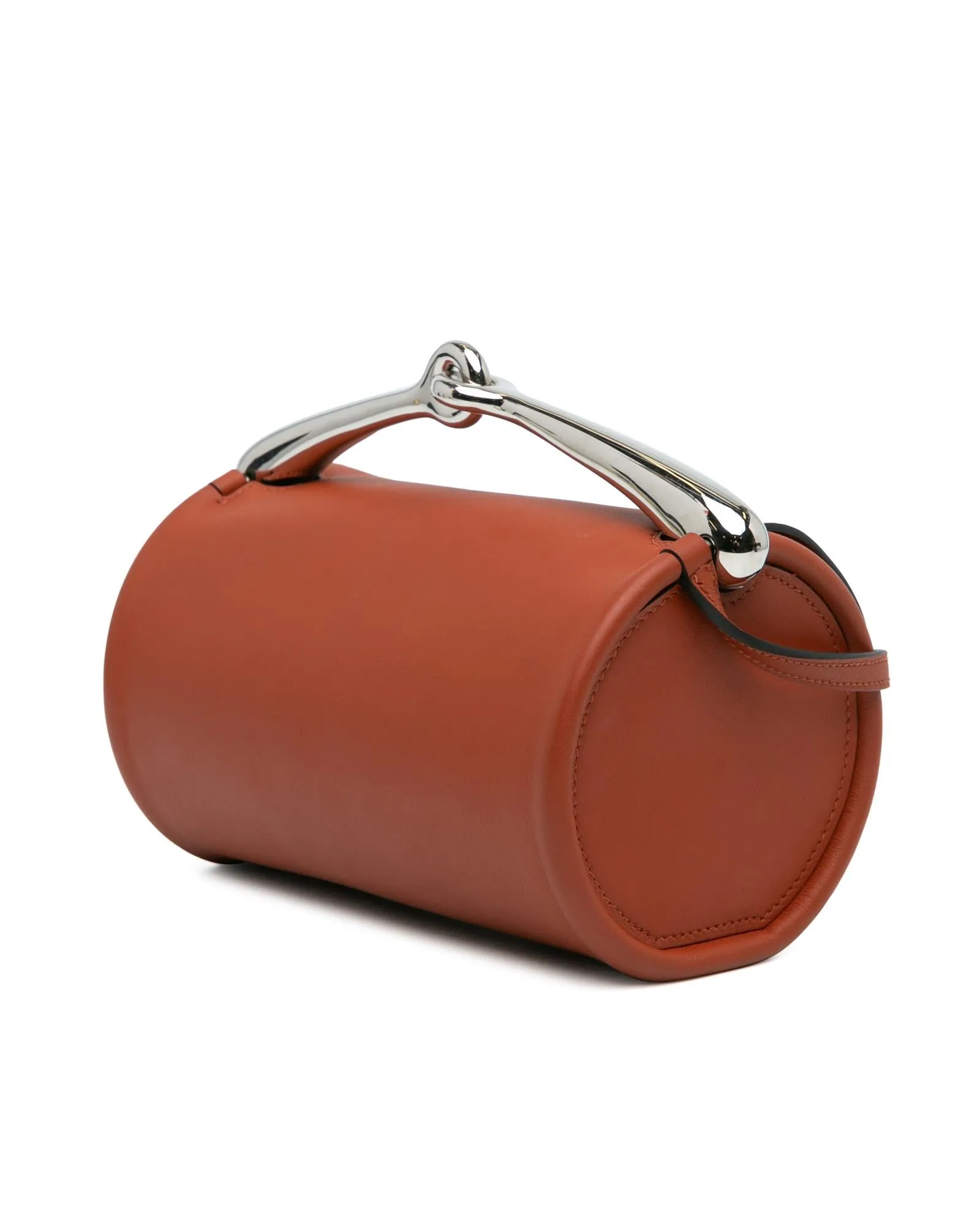 Veau Voloptu Leather Sac with Metal Handle and Adjustable Strap