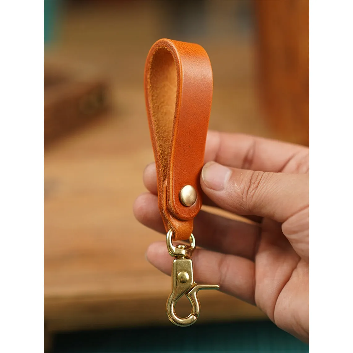 Vegetable Tanned Leather Heavy Duty Keyring