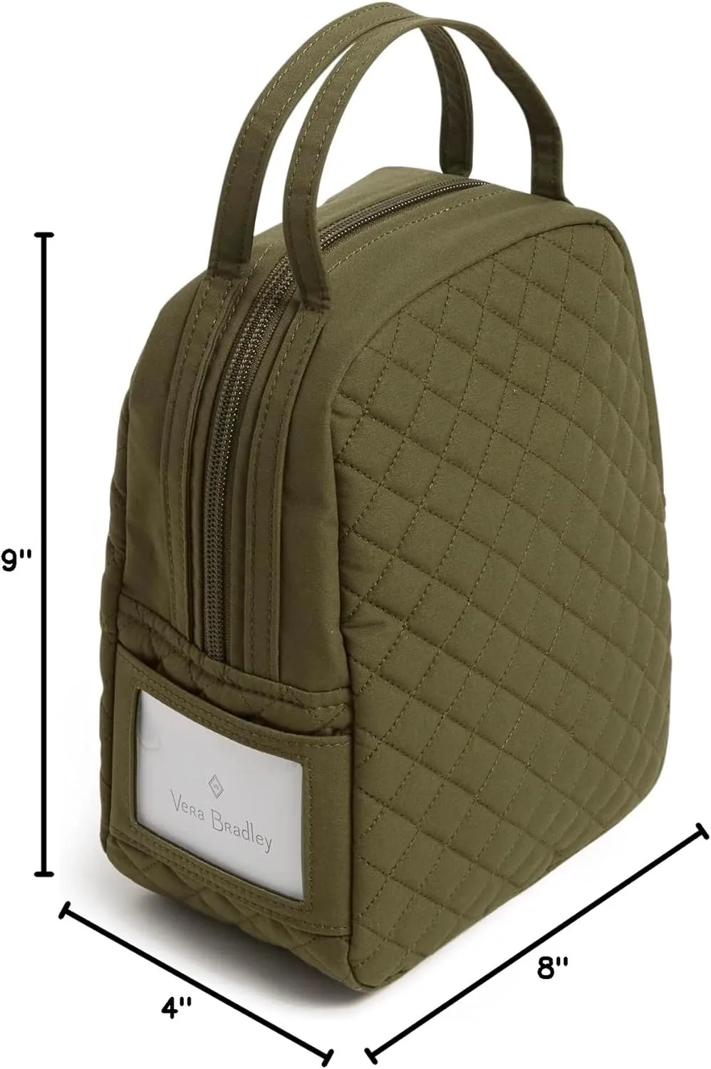 Vera Bradley Women's Cotton Lunch Bunch Lunch Bag, Climbing Ivy Green - Recycled Cotton, One Size