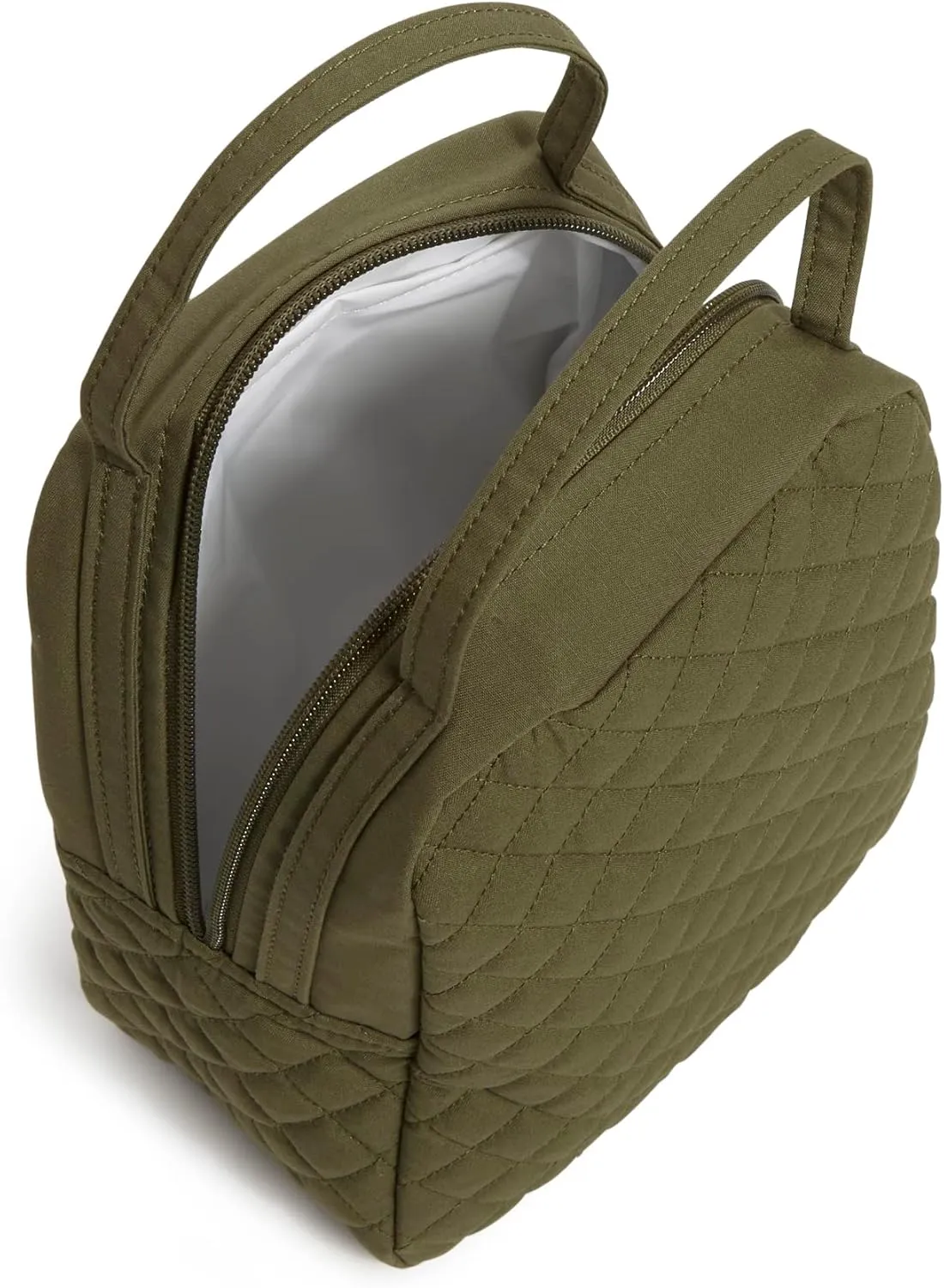 Vera Bradley Women's Cotton Lunch Bunch Lunch Bag, Climbing Ivy Green - Recycled Cotton, One Size