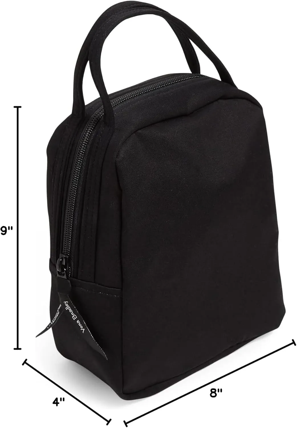 Vera Bradley Women's Cotton Lunch Bunch Lunch Bag, True Black - Recycled Cotton, One Size