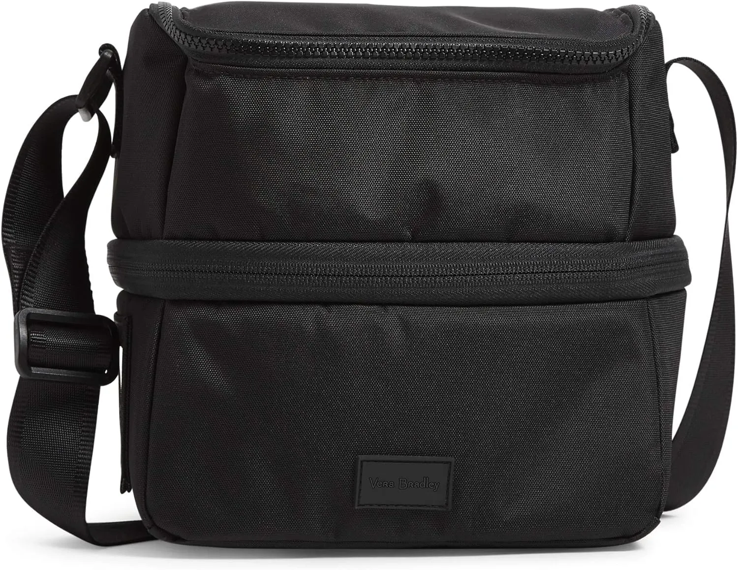 Vera Bradley Women's Recycled Lighten Up ReActive Expandable Lunch Cooler Lunch Bag, Black, One Size