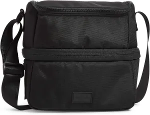 Vera Bradley Women's Recycled Lighten Up ReActive Expandable Lunch Cooler Lunch Bag, Black, One Size