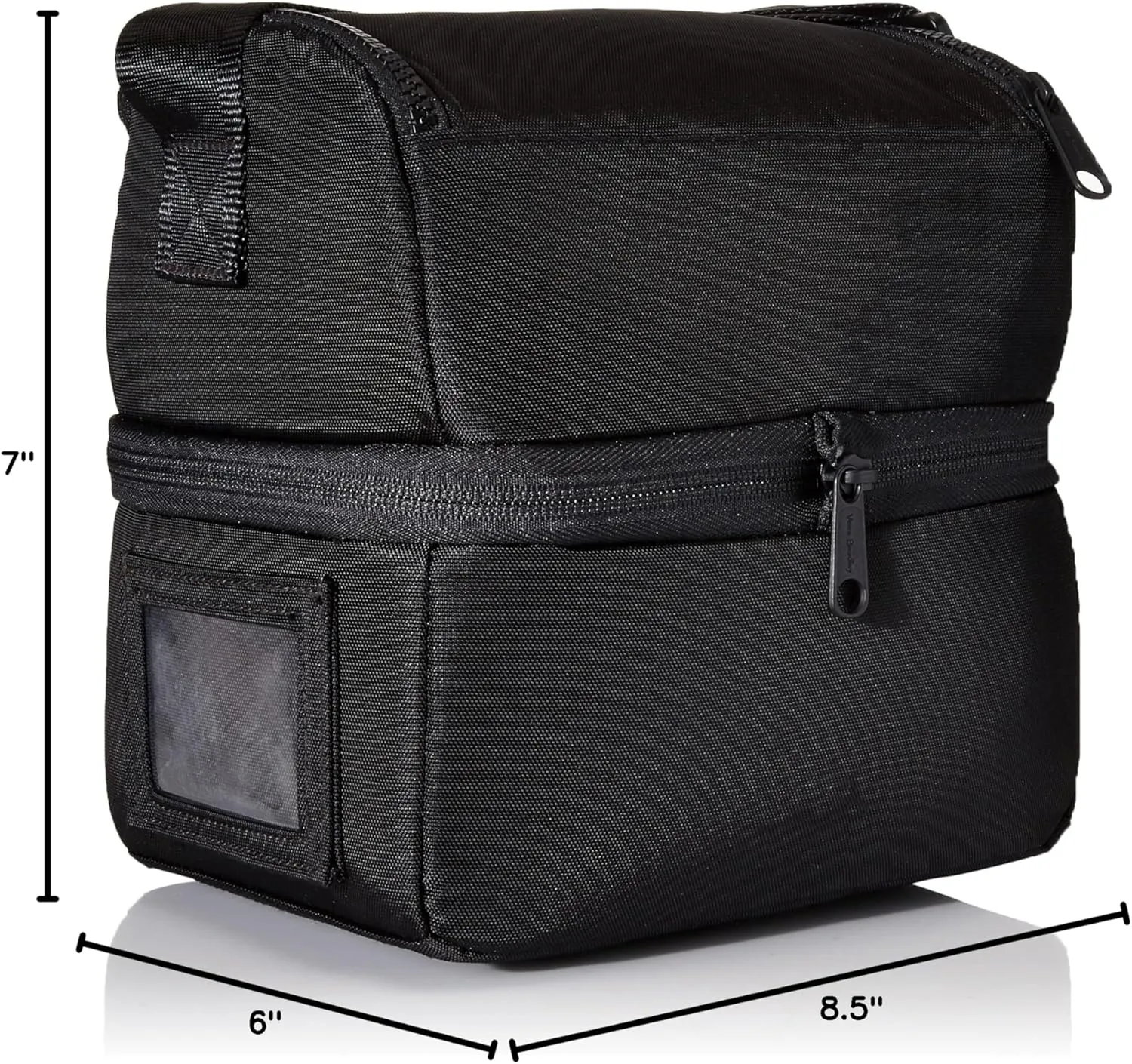 Vera Bradley Women's Recycled Lighten Up ReActive Expandable Lunch Cooler Lunch Bag, Black, One Size