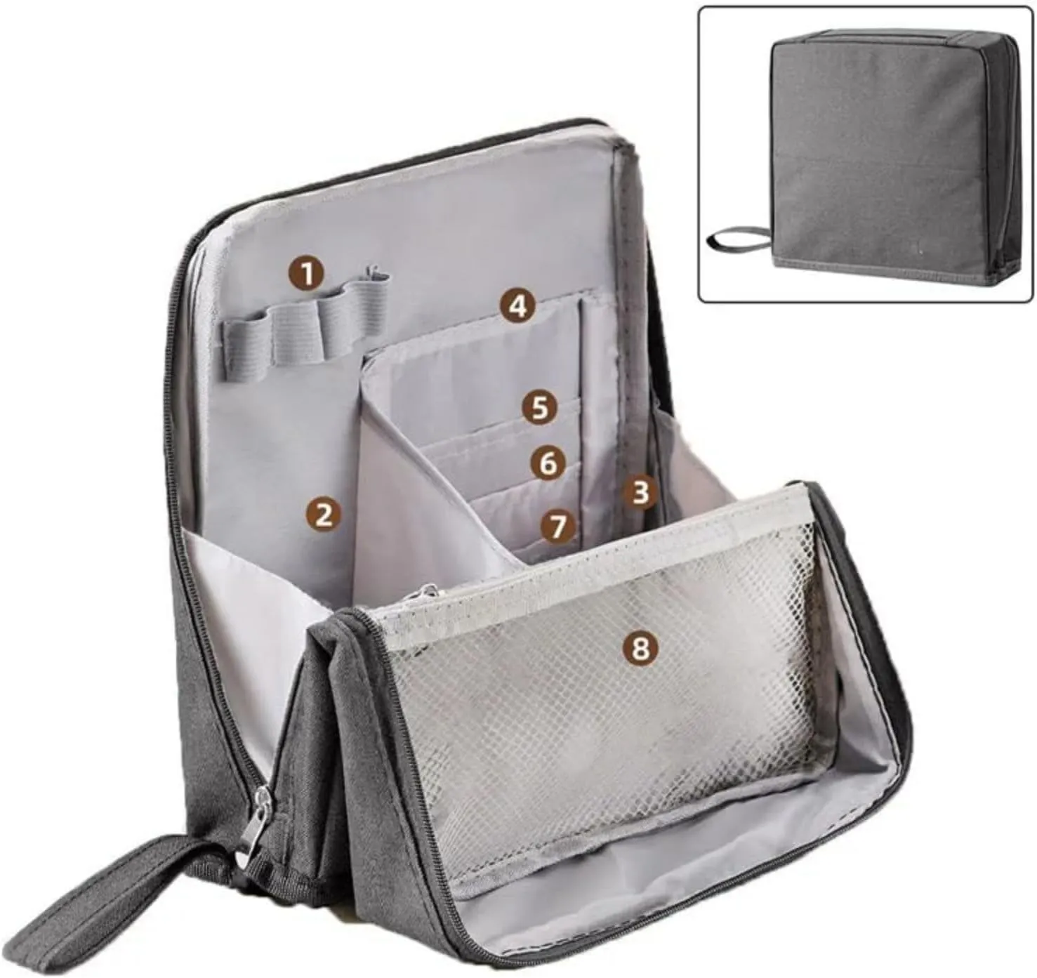 Vertical Makeup Organizer Bag, Doresty Makeup Bag, Doresty Standing Makeup Bag – Portable, Large Capacity, Multi-purpose Large Capacity Standing Makeup bag, Toiletry Bags with Compartments (navy blue)