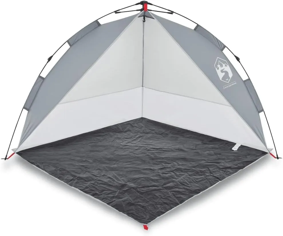 vidaXL Beach Tent, Outdoor Shelter, Foldable Camping Tent, Garden Shelter, Lightweight Tent, Beach Canopy, Gray Quick Release Waterproof