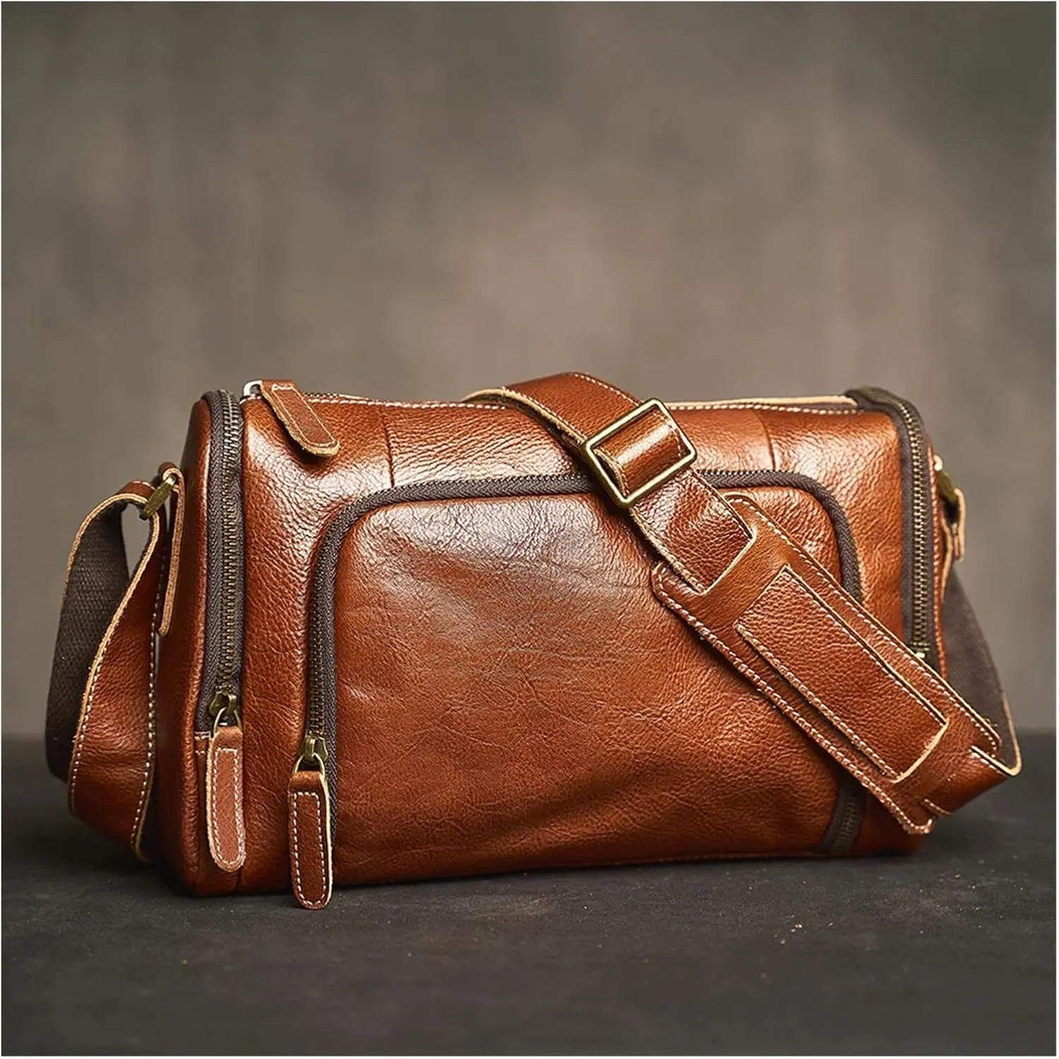 Vintage Crossbody Bag For Men Genuine Leather Mens Shoulder Bag Fashion Casual Classic Messenger Bags