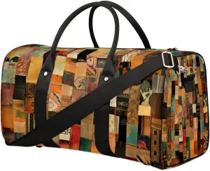 Vintage Egyptian Ethnic Chart Travel Duffel bag for Men Women Weekender Overnight Bag Gym Bag Carry On Luggage Bags for Yoga Workout Sports