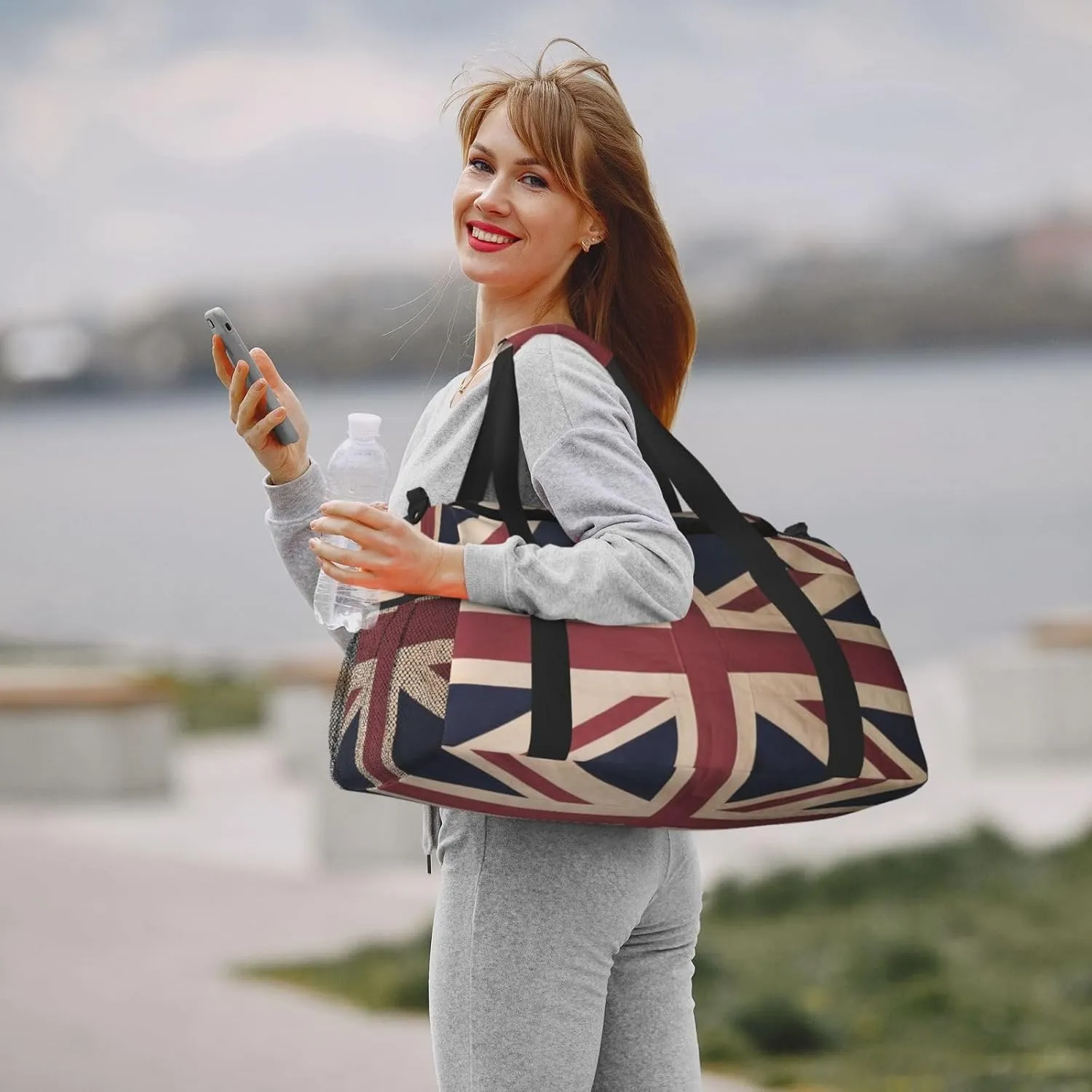 Vintage Union Jack Flag Travel Duffel Bag Large Foldable Waterproof Overnight Bag For Beach Swim Bags Pool Sports Gym