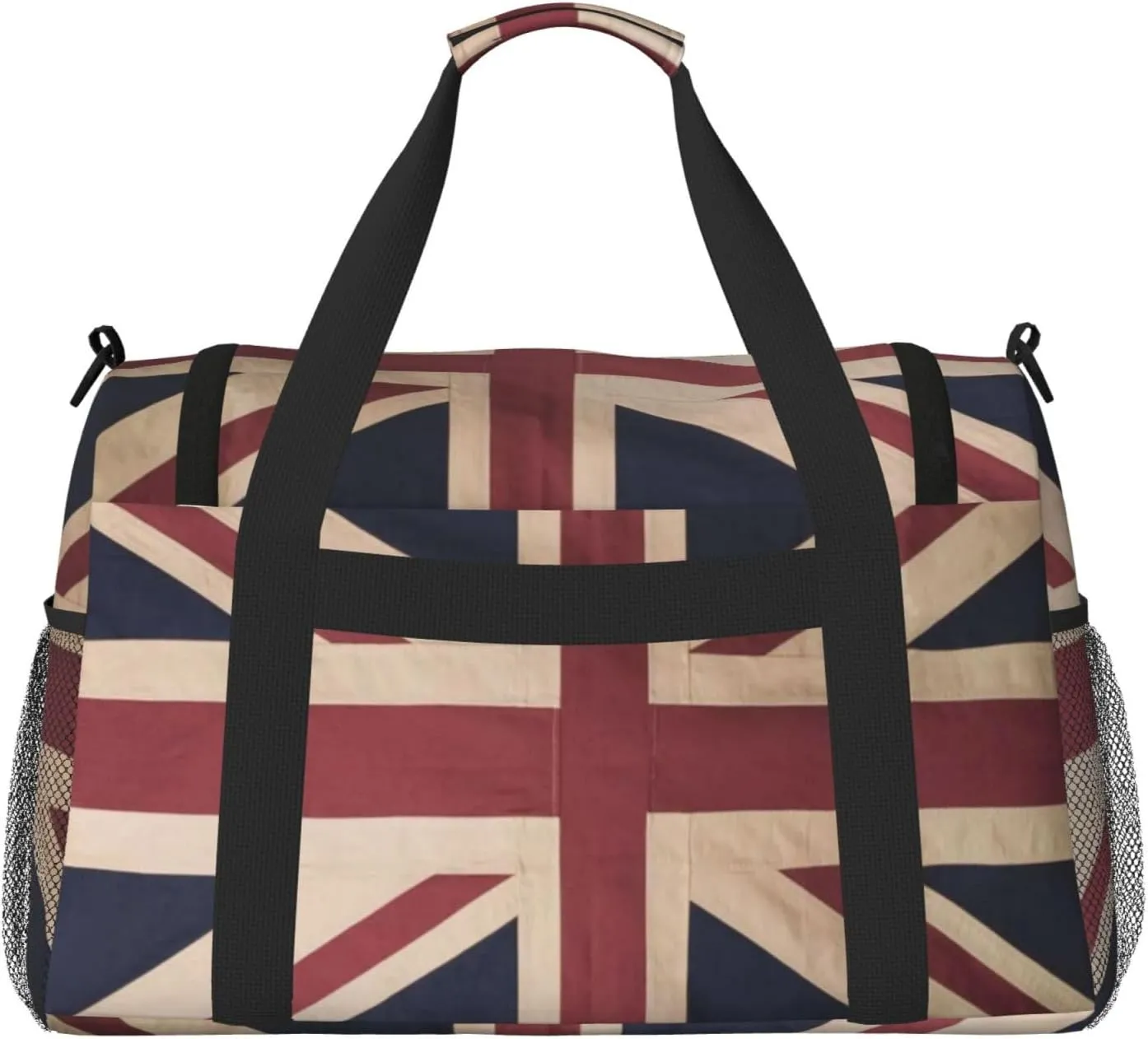 Vintage Union Jack Flag Travel Duffel Bag Large Foldable Waterproof Overnight Bag For Beach Swim Bags Pool Sports Gym