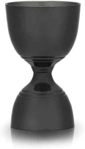 Viski Canterbury Double Measure for Cocktails, Bar Tools and Accessories Stainless Steel Bartender Tool Measuring Shot Gunmetal Black Set of 1