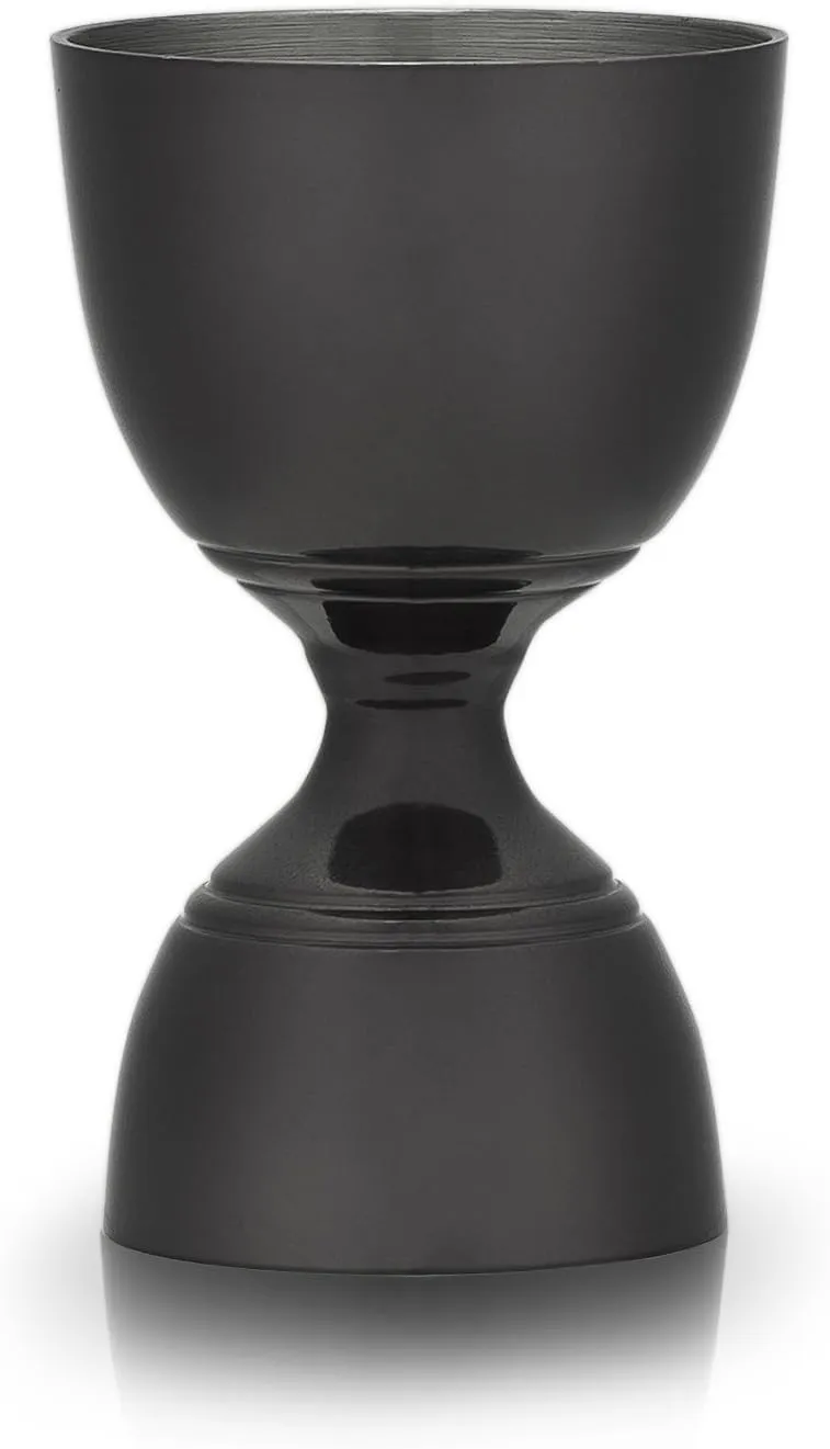 Viski Canterbury Double Measure for Cocktails, Bar Tools and Accessories Stainless Steel Bartender Tool Measuring Shot Gunmetal Black Set of 1