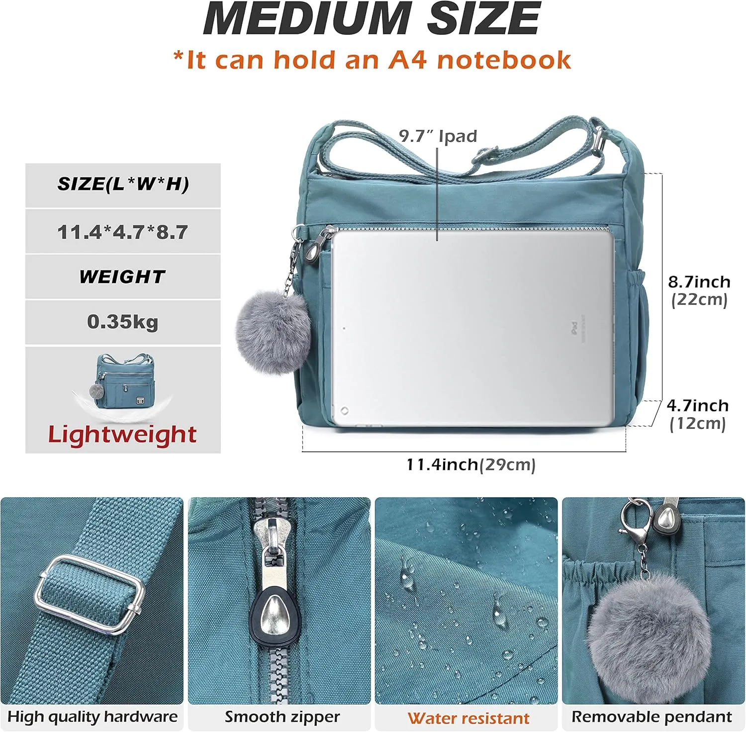 VOLGANIK ROCK Crossbody Bags for Women with RFID Pocket Anti Theft Handbag Water Resistant Shoulder Bags Travel Purse