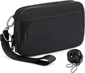 VONAL Wristlet Wallets for Women, RFID Wristlet Purse Built in Wallet, Small Nylon Crossbody Bags, Credit Card Holder