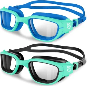 Vvinca Kids Swim Goggles, Swimming Goggles for Toddlers Kids 3-14 Anti-Fog UV Protection No Leak Pool Glasses for Boys Girls
