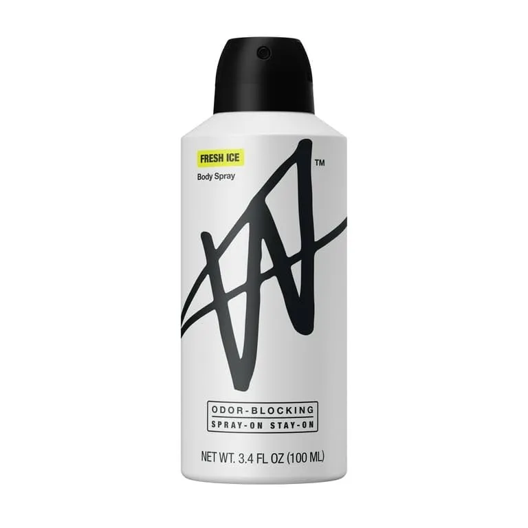 W by jake paul Fresh Ice Body Spray, Odor-Blocking Stay-On Formula, 3.4 Fl Oz, White