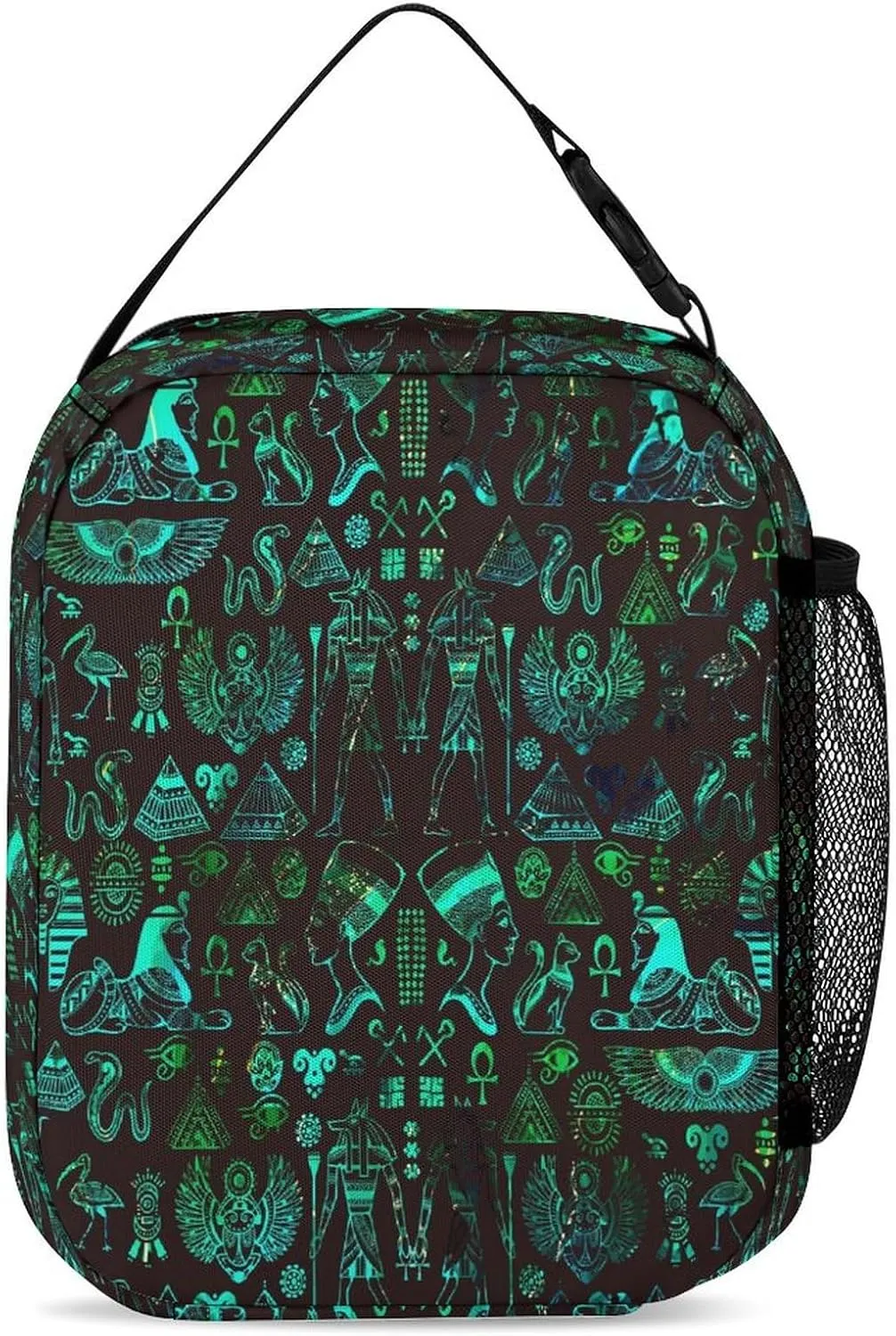 Watercolor Egyptian Mythological Hieroglyphs Bags Set Backpack For Work Hiking Lunch Bag Travel Unisex Bags