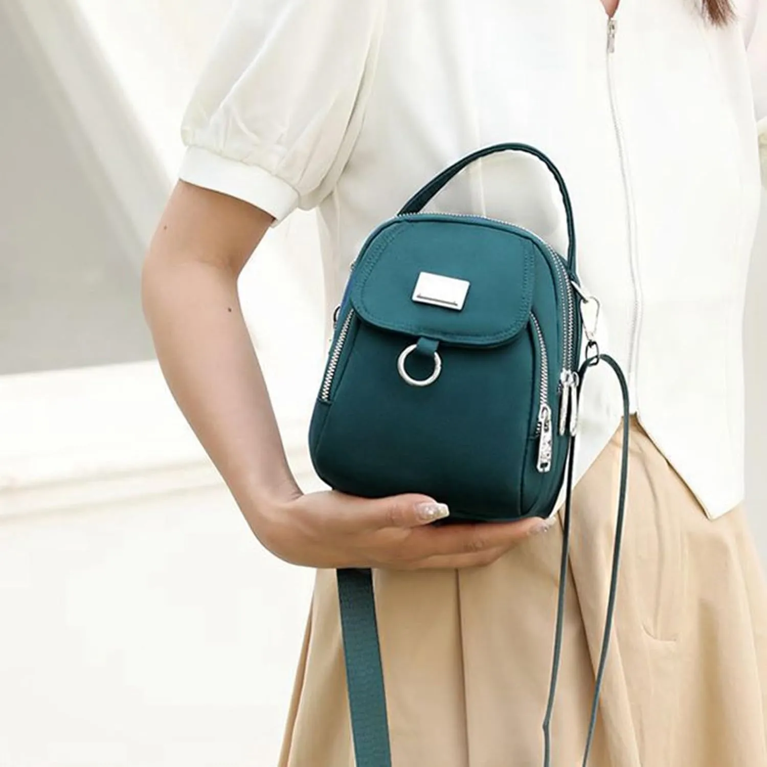 Waterproof Women Crossbody Bag Nylon Messenger Bags Simple Purse for Work, Multi-pocket Storage Shoulder Handbag