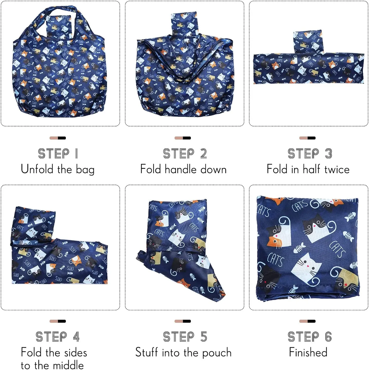 Weewooday 18 Pieces Foldable Reusable Shopping Bags Machine Washable Grocery Bags Waterproof