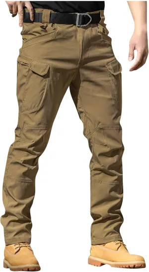 WENKOMG1 Mens Cargo Pants,Solid/Camouflage Military Pants Stretchy Multi Function Multi Pockets Tactical Pants