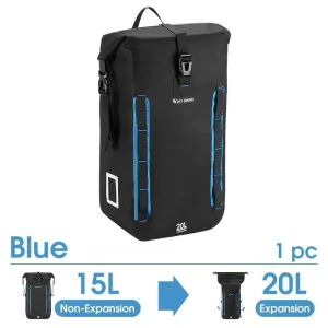 WEST BIKING Expandable Fully Waterproof TPU Bicycle Bag Foldable 15-20L Pannier Bike Rear Carrier Bag MTB Accessories Hand Bags