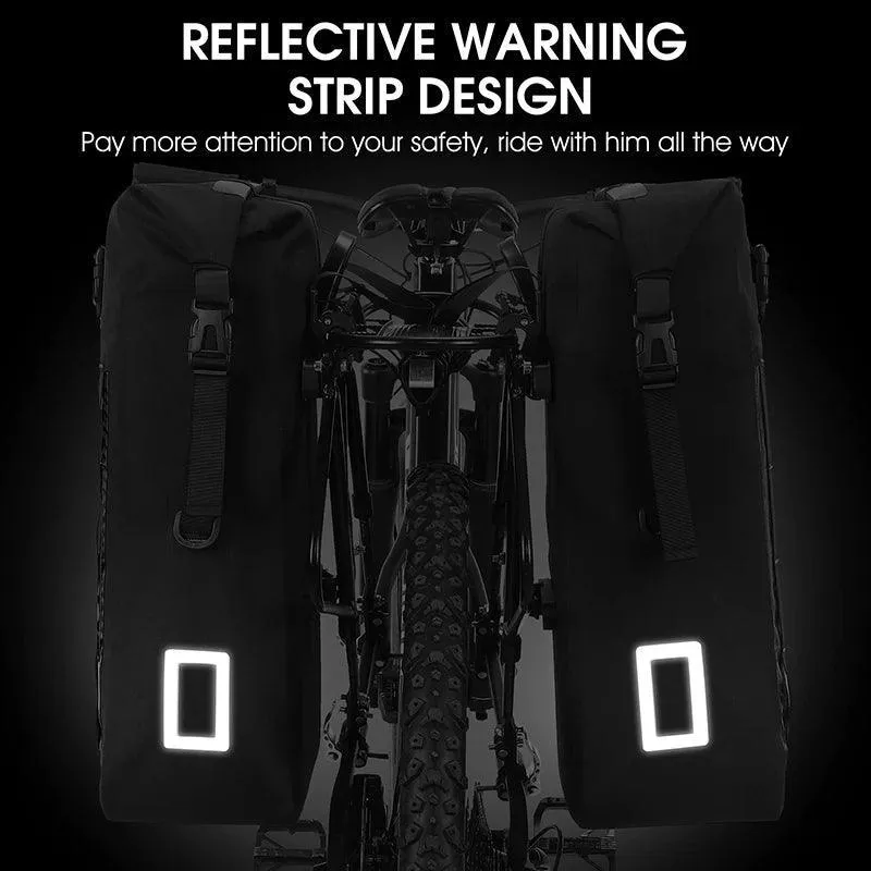 WEST BIKING Expandable Fully Waterproof TPU Bicycle Bag Foldable 15-20L Pannier Bike Rear Carrier Bag MTB Accessories Hand Bags
