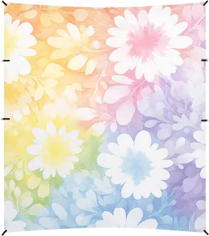 White Tie-dye Background Rainbow Colors Beach Canopy UPF50  Easy Setup Large Portable Sun Shelter with Carrying Bag for Backyard and Camping