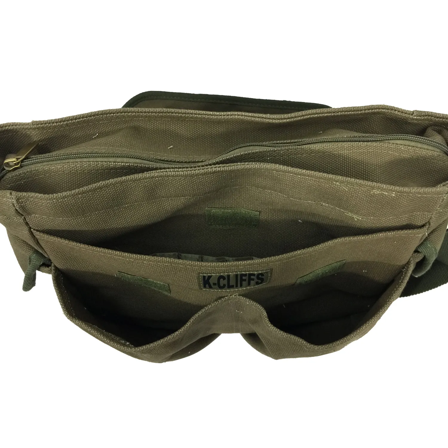 Wholesale Case Lot: 10 pc Vintage Military Canvas Messenger Bag: Classic, Heavy-Duty Laptop Bookbag for Students, School, and Travel  |||   10 PACKS | $26.99 PER PACK