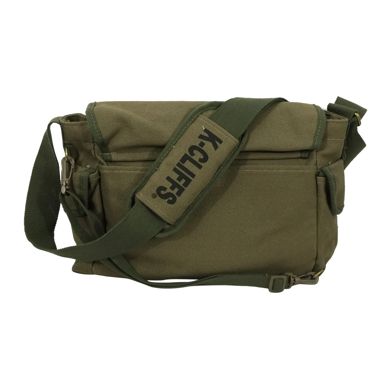 Wholesale Case Lot: 10 pc Vintage Military Canvas Messenger Bag: Classic, Heavy-Duty Laptop Bookbag for Students, School, and Travel  |||   10 PACKS | $26.99 PER PACK