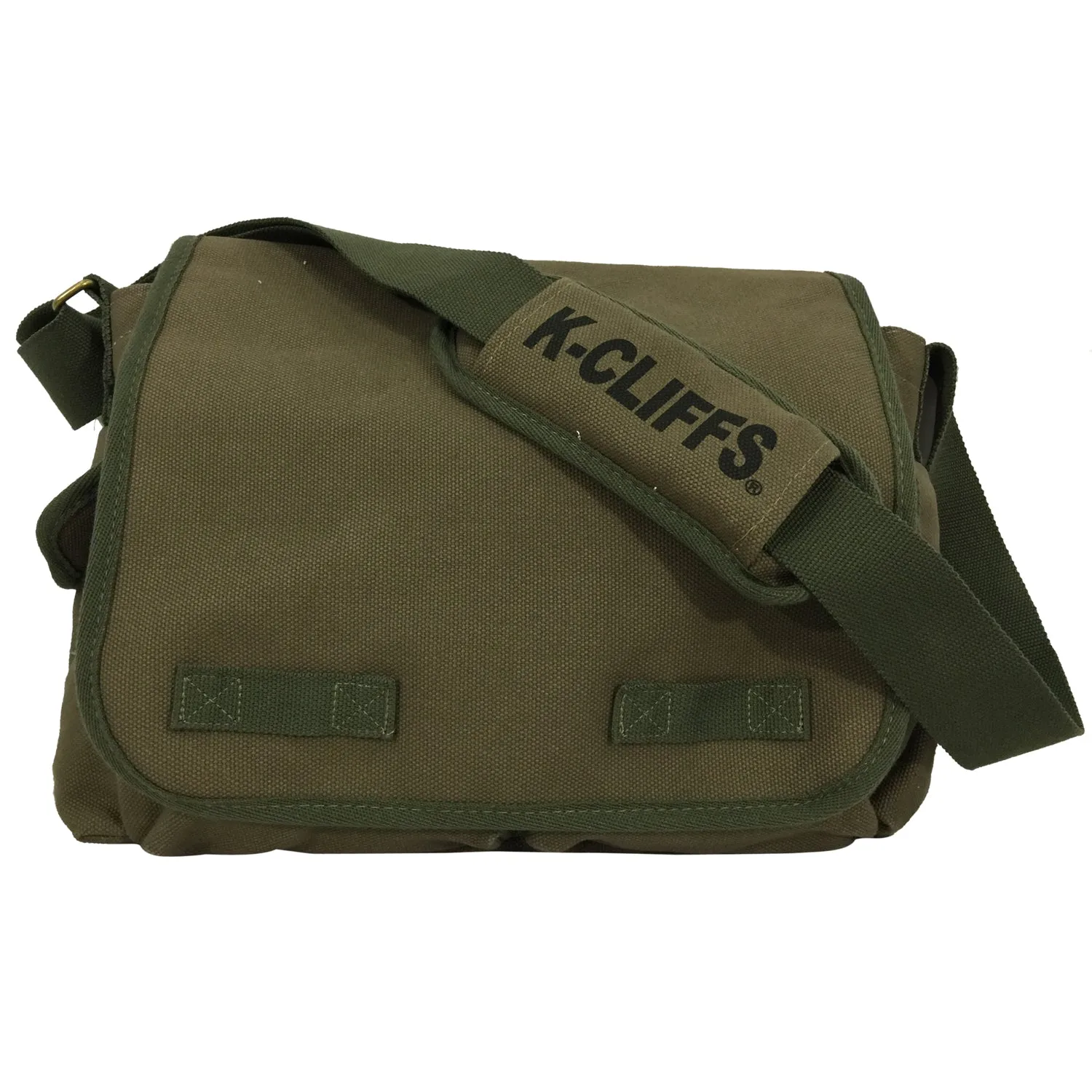 Wholesale Case Lot: 10 pc Vintage Military Canvas Messenger Bag: Classic, Heavy-Duty Laptop Bookbag for Students, School, and Travel  |||   10 PACKS | $26.99 PER PACK